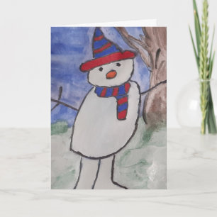 Cuta tarjeta de Navidades de Snowman