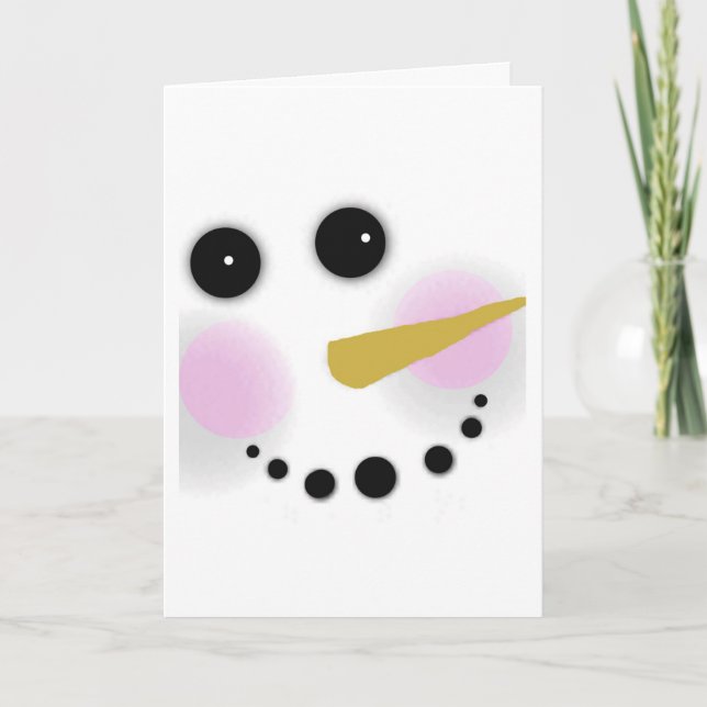 Cuta tarjeta de Navidades de Snowman (Anverso)