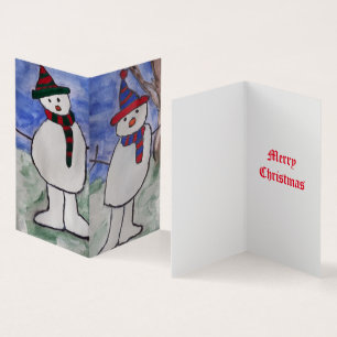 Cuta tarjeta de Navidades de Snowman