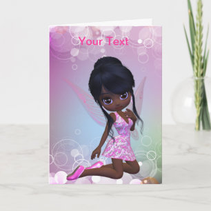 Cuta tarjeta de saludo de Chica afroamericano