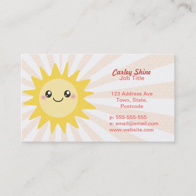 Cuta tarjetas de visita Happy Sun (Anverso)