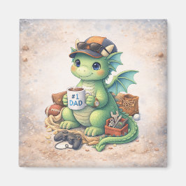 Cute #1 Papá Dragón Imán – Adorable Día del Padre 