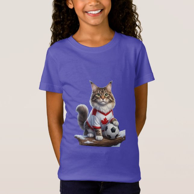 Cute 3D Fluffy Cat Soccer Mascot Canada Jersey (Anverso)