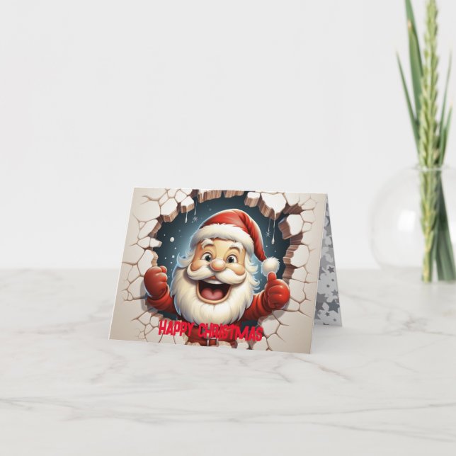 Cute 3D Papá Noel Feliz Navidad (Anverso)