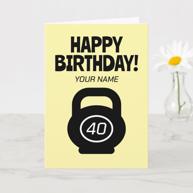 Cute 40.ª tarjeta de cumpleaños para los aficionad (Planta pequeña)