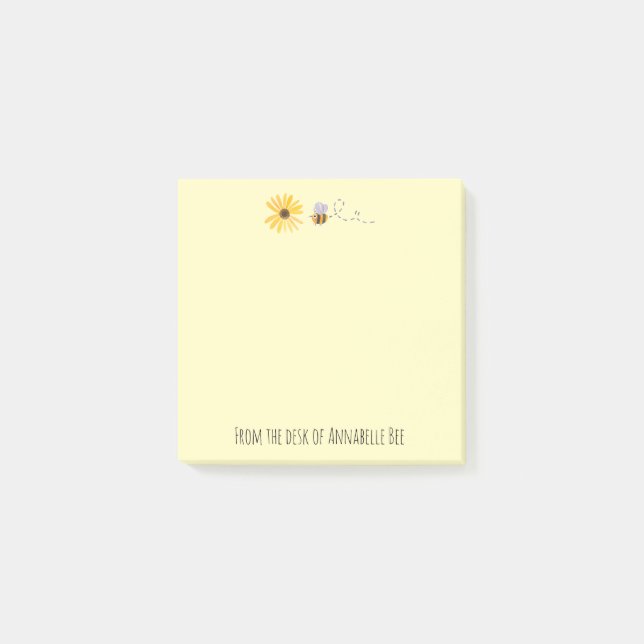 Cute Abeja y Daisy Personaliza Nota Post-it (Anverso)