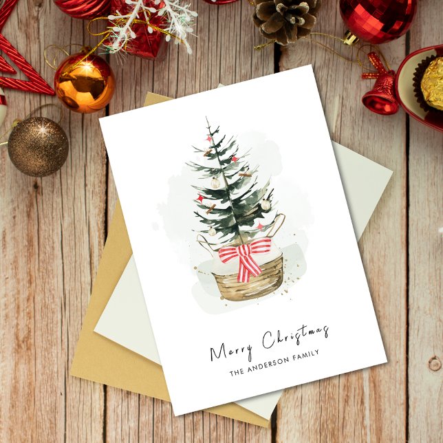 Cute acuarela Árbol de Navidad Navidades mínimos (Subido por el creador)