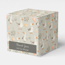 Cute acuarela Geese y gracias caja de favores