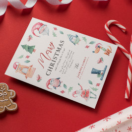 Cute acuarela invierno Feliz Navidad