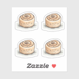 Cute acuarela Rollo de canela - Pegatina de vinilo