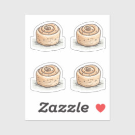 Cute acuarela Rollo de canela - Pegatina de vinilo