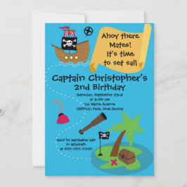 Cute Ahoy Mates Pirata Invitaciones a Fiesta de Cu