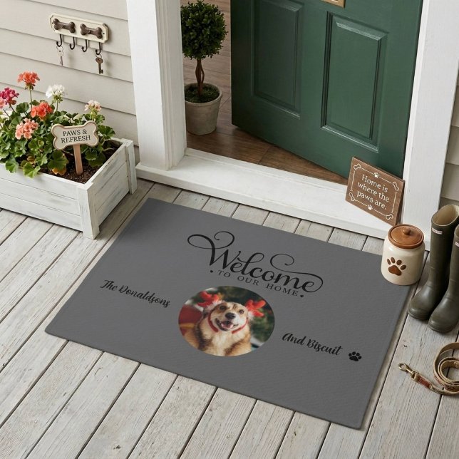 Cute Alfombra de Bienvenida con Foto de Perro de F (Subido por el creador)