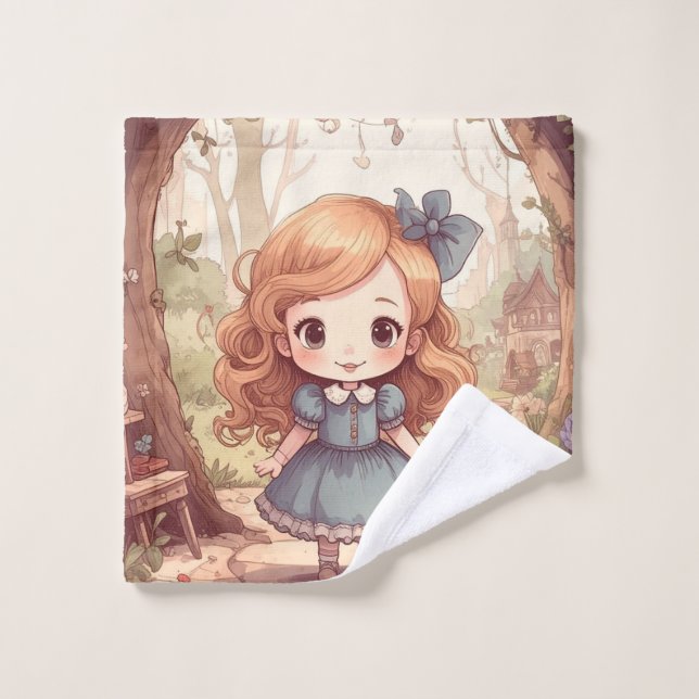 Cute Alice in Wonderland Whimsical Woodland Art (Toallita)