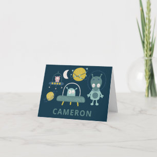 Cute Alien Space Planets Funny Blue Personalizado