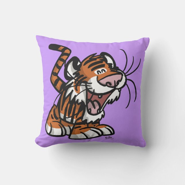 Cute Almohada de Dibujos Animados de Tigre (Anverso)