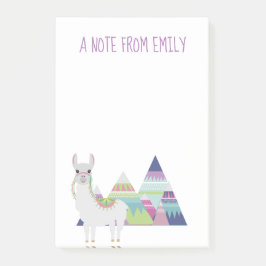 Cute Alpaca Colorful Mountains Nota Desde