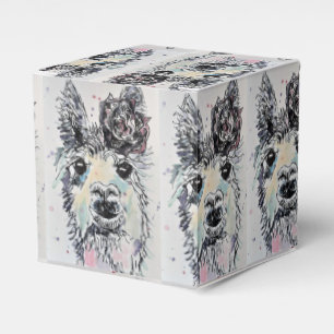 Cute Alpacca Llama Chicas Caja de Favor de Pastel