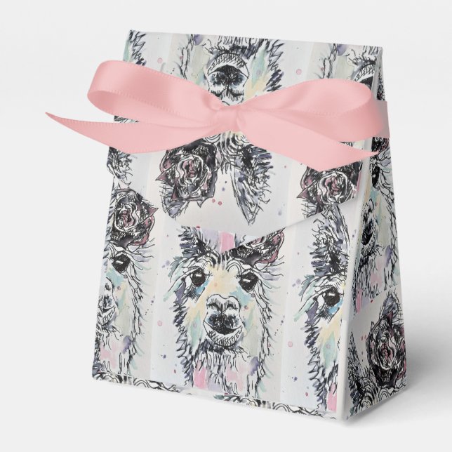 Cute Alpacca Llama Chicas Caja de Favor de Pastel  (Front Side)