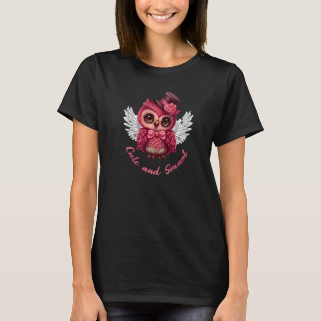 Cute and Smart Pink Owl Angel in a Top Hat and Bow (Anverso)