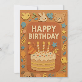 Cute Animal Happy Birday Card