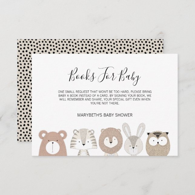Cute Animals Baby Shower Trae Una Tarjeta De Solic (Anverso / Reverso)
