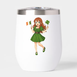 Cute anime pelirroja día de San Patricio 