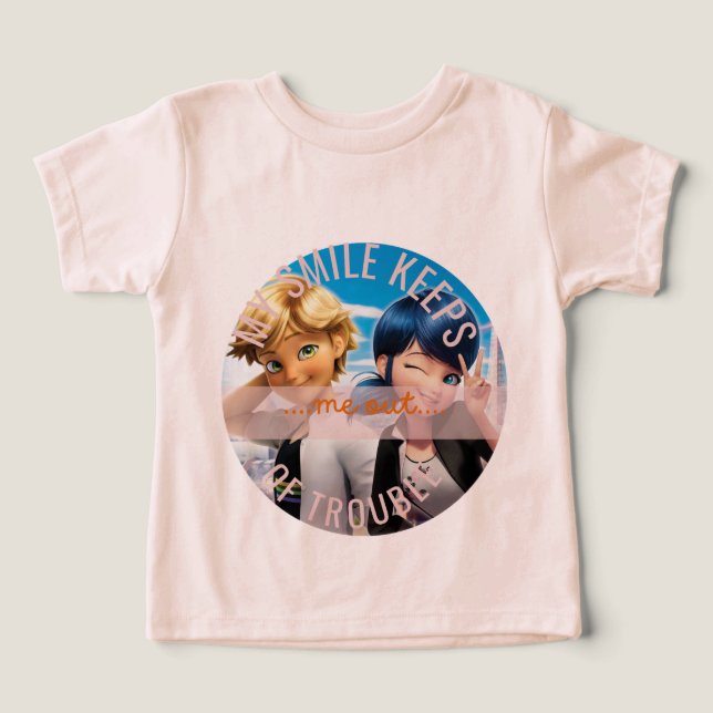 Cute Anime Style Miraculous Ladybug Quote T-Shirt (Diseño delantero )