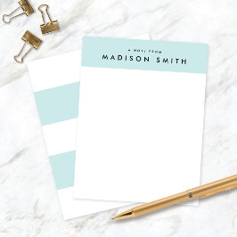 Cute Aqua Stripes Moderno Stationery Note Tarjetas