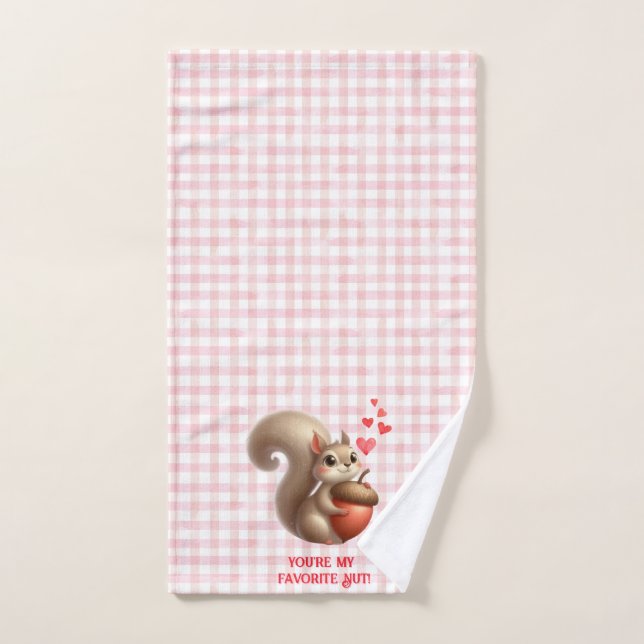 Cute ardilla divertida día de San Valentín (Toalla de mano)