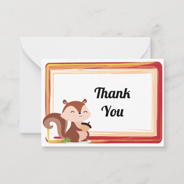 Cute ardilla - Tarjeta de agradecimiento (Anverso)