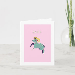 Cute Aries, zodiaco, signo del zodíaco Tarjeta