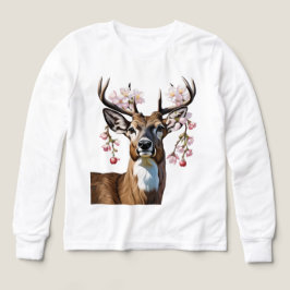 Cute Arkansas Deer With Apple Blossom