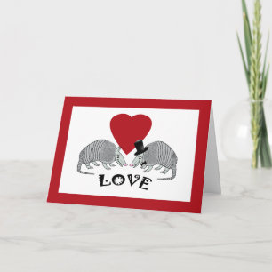 Cute Armadillo Tarjetas de amor para el corazón