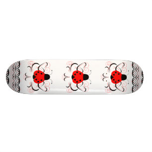 Cute Artsy Heart Ladybug Skateboard Decks