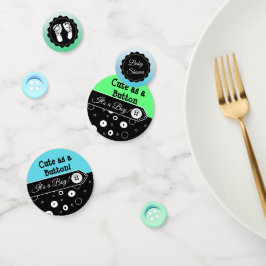 Cute as a Button boy de Baby Shower Confetti