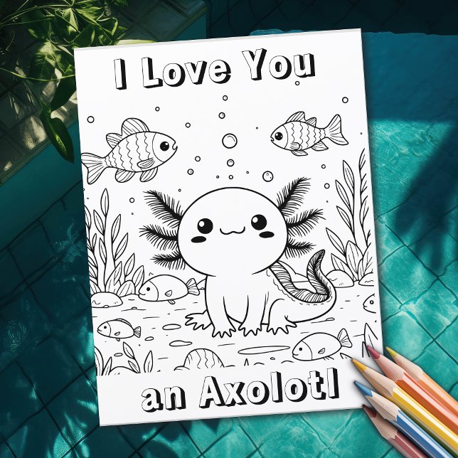 Cute Axolotl | Página de coloreado del niño (Subido por el creador)