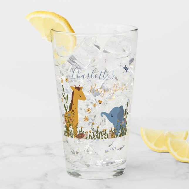 Cute Baby Animals Floral Baby Shower (Anverso (hielo))