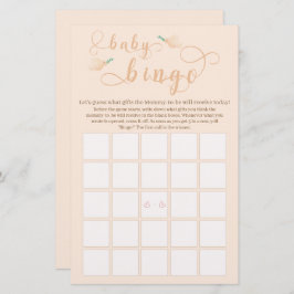 Cute Baby Dove Baby Shower Bingo Game Flyer