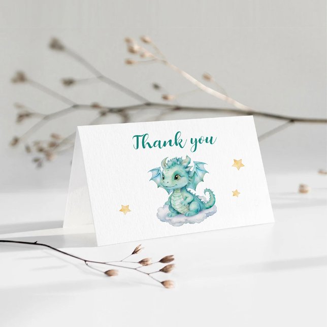 Cute Baby Dragon plegado Tarjeta de agradecimiento (Subido por el creador)