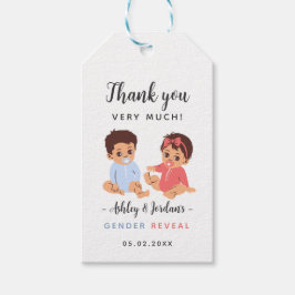 Cute Baby Gender Revelar Gracias Etiqueta