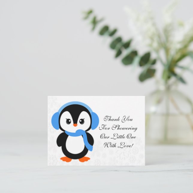 Cute Baby Penguin - Tarjeta de agradecimiento (Anverso de pie)