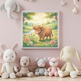 Cute Baby Tauro Arte de Pared Poster Zodíaco