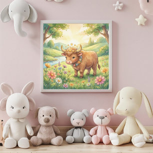 Cute Baby Tauro Arte de Pared Poster Zodíaco