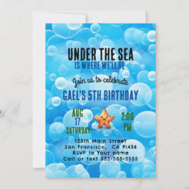 Cute bajo la invitación de cumpleaños del niño del