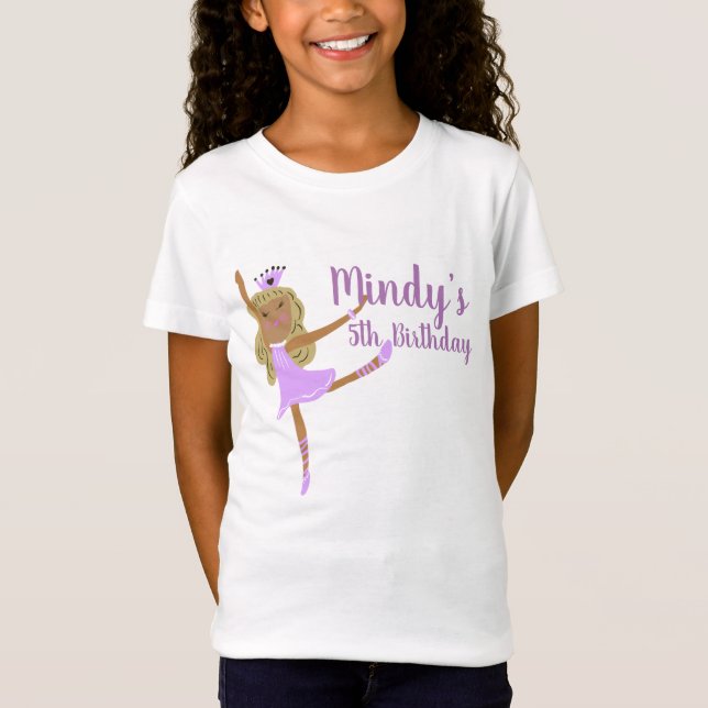 Cute Ballerina Doodle Fiesta Cumpleaños Camiseta (Anverso)