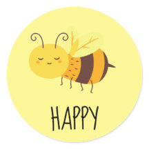 Cute Be Happy Bee Inspirador Pegatina