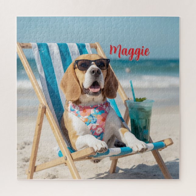 Cute Beagle Personalized Puzzle (Vertical)