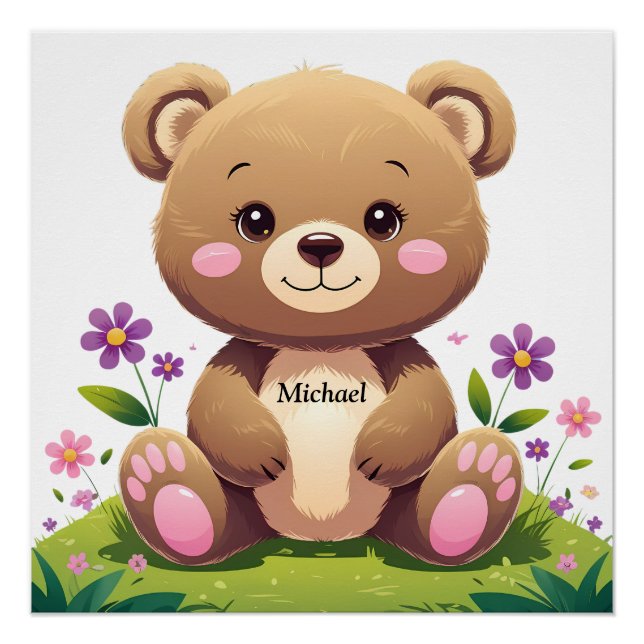 Cute Bear – Glossy Perfect Poster for Kids Room (Anverso)