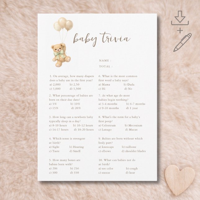 Cute Bearly Wait Juego de Shower de Baby Tarjeta d (Subido por el creador)